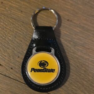 Penn State Leather Black and Yellow Keychain